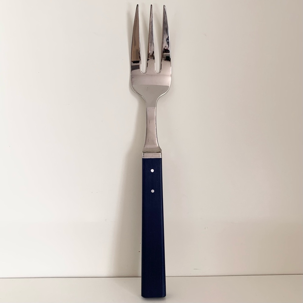 NWOT Large Ralph Lauren  18/10 stainless serving fork in Ronan navy